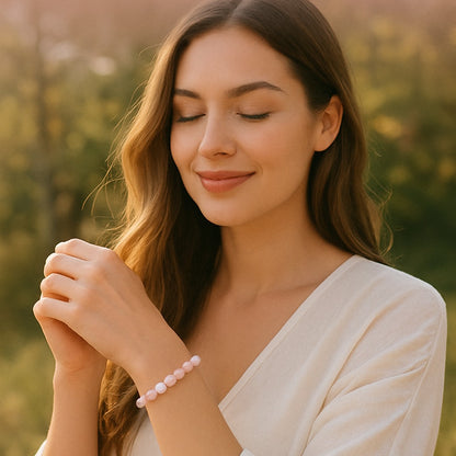 Lunara Bracelet - Charged Rose Quartz to Attract Love, Positive Energy & Soul-Aligned Relationships